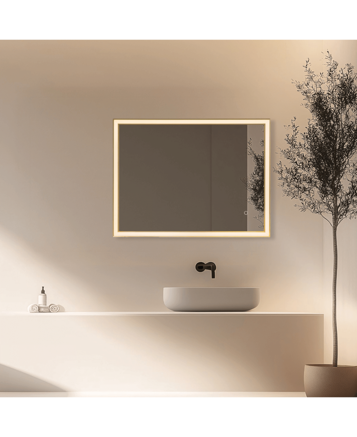 Miroir ZAMBELIS Tactile 23W CCT Dimmable IP44 DESIGN Or Anodise 25393