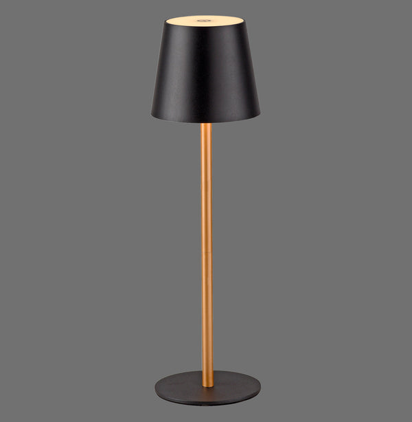 Lampe à poser Euria noire et laiton