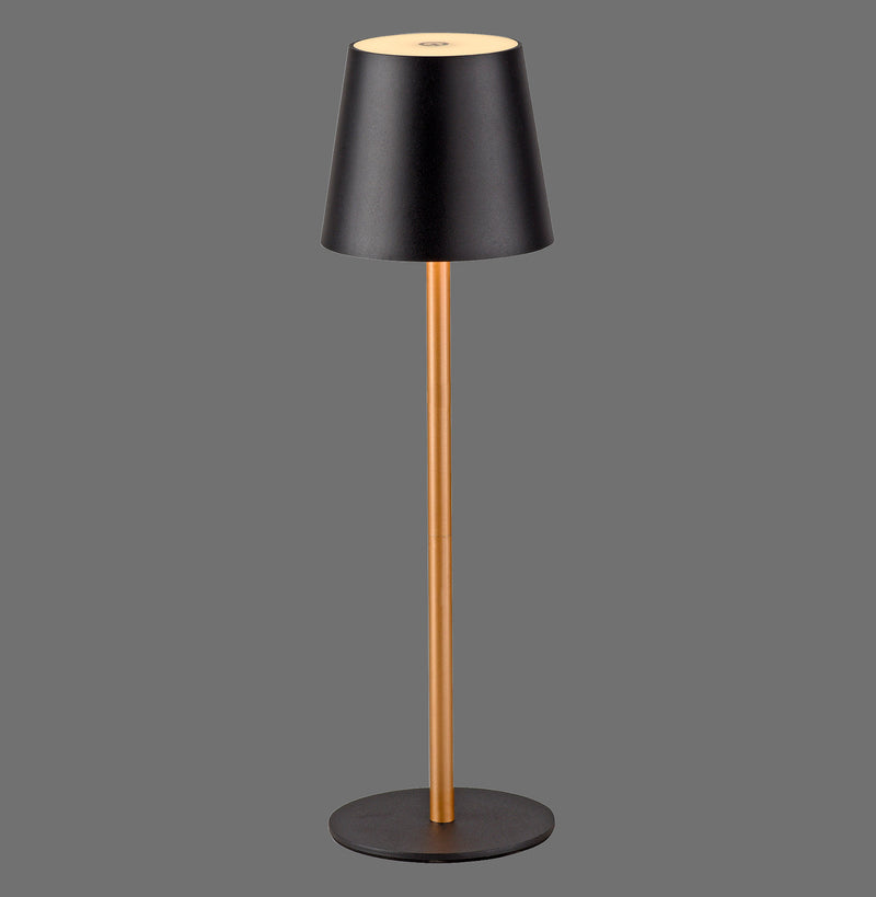 Lampe à poser Euria noire et laiton