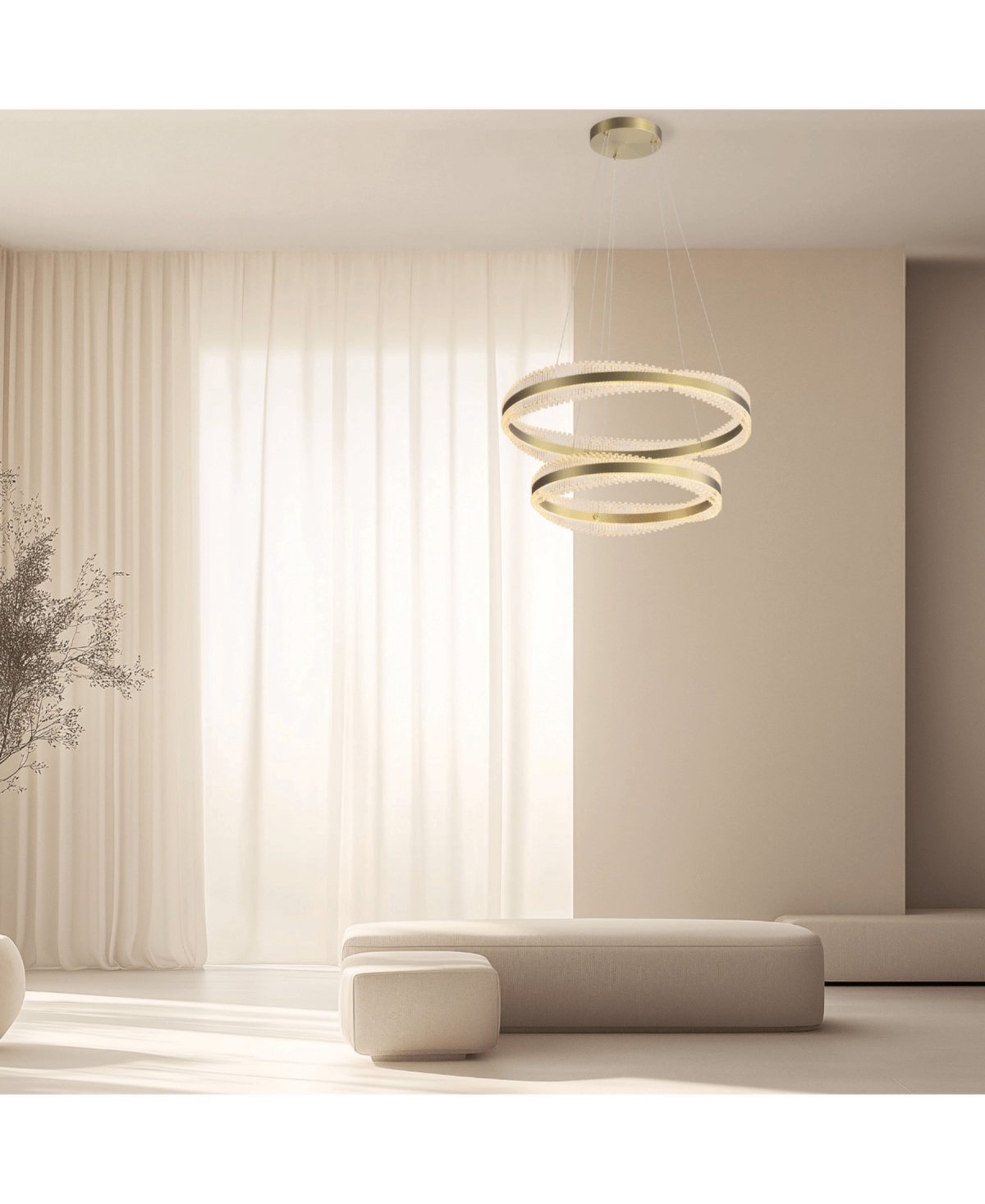 Suspension ZAMBELIS D800 118W Dimmable DESIGN Or Brosse 25413