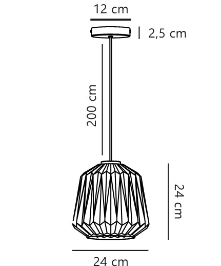 Suspension Elbie opale, verre