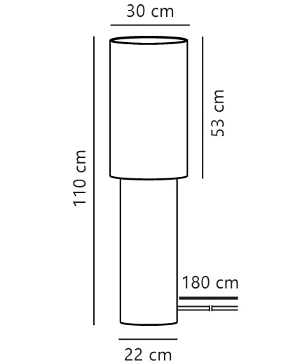 Lampadaire Izara 110 beige, tissu