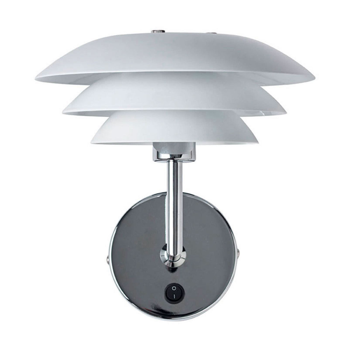 Applique murale DL20 en métal, chromé et blanc mat, hauteur 23 cm