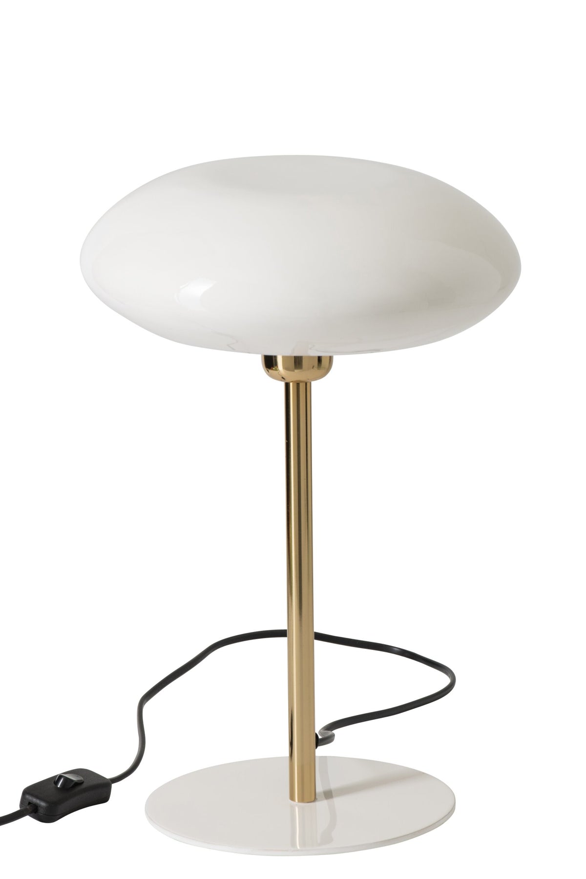 Lampe à poser en métal blanc et doré