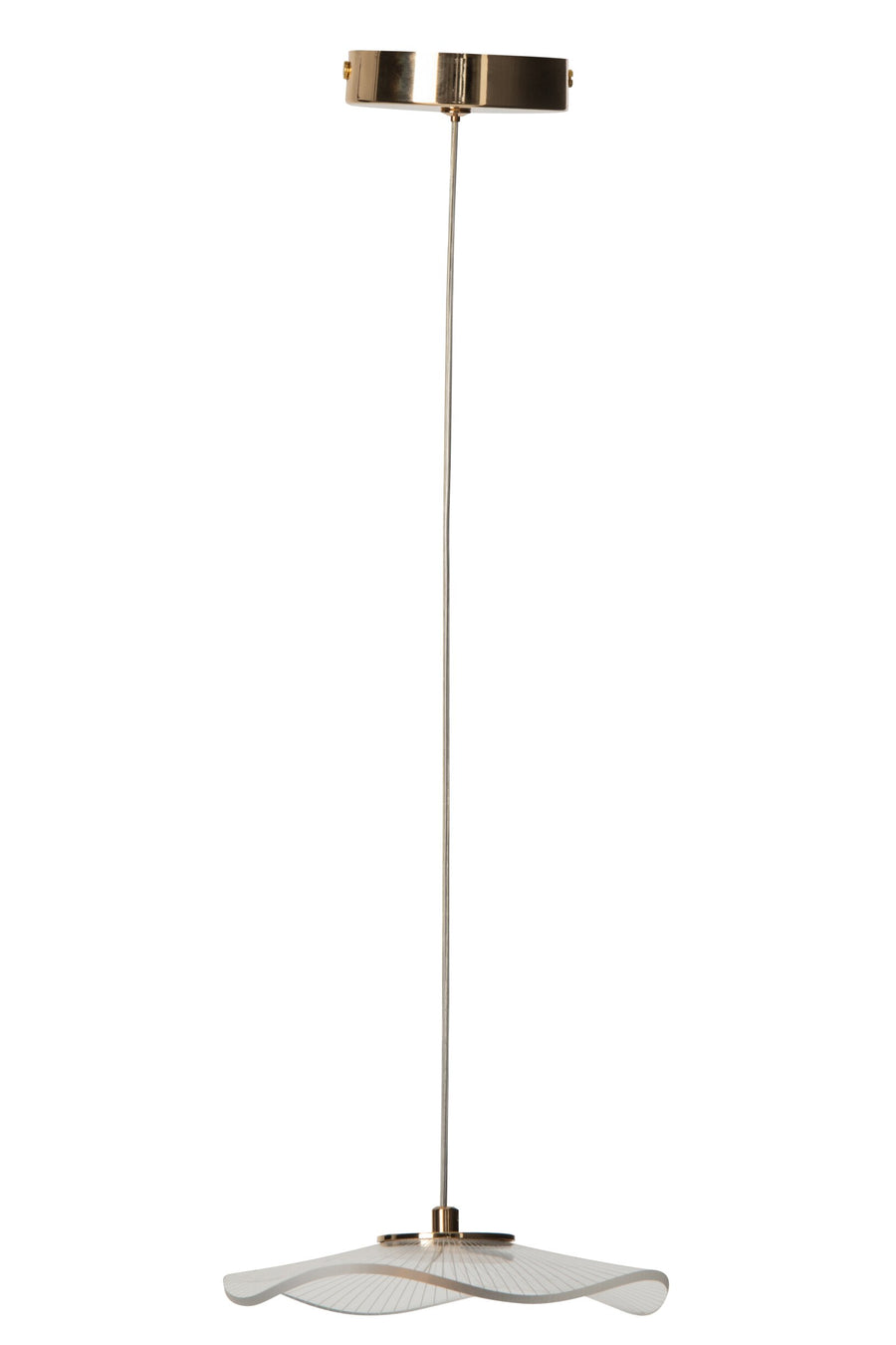 Suspension fleur ondulée en acrylique, doré