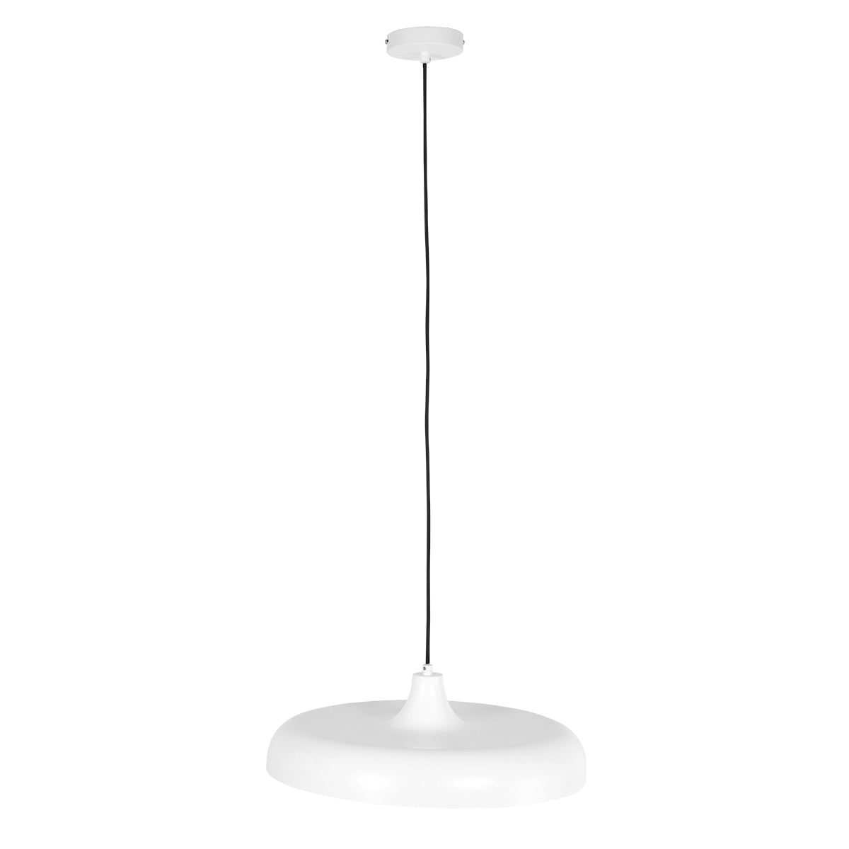 Suspension blanche E27 Krisip, profil bas vue de côté