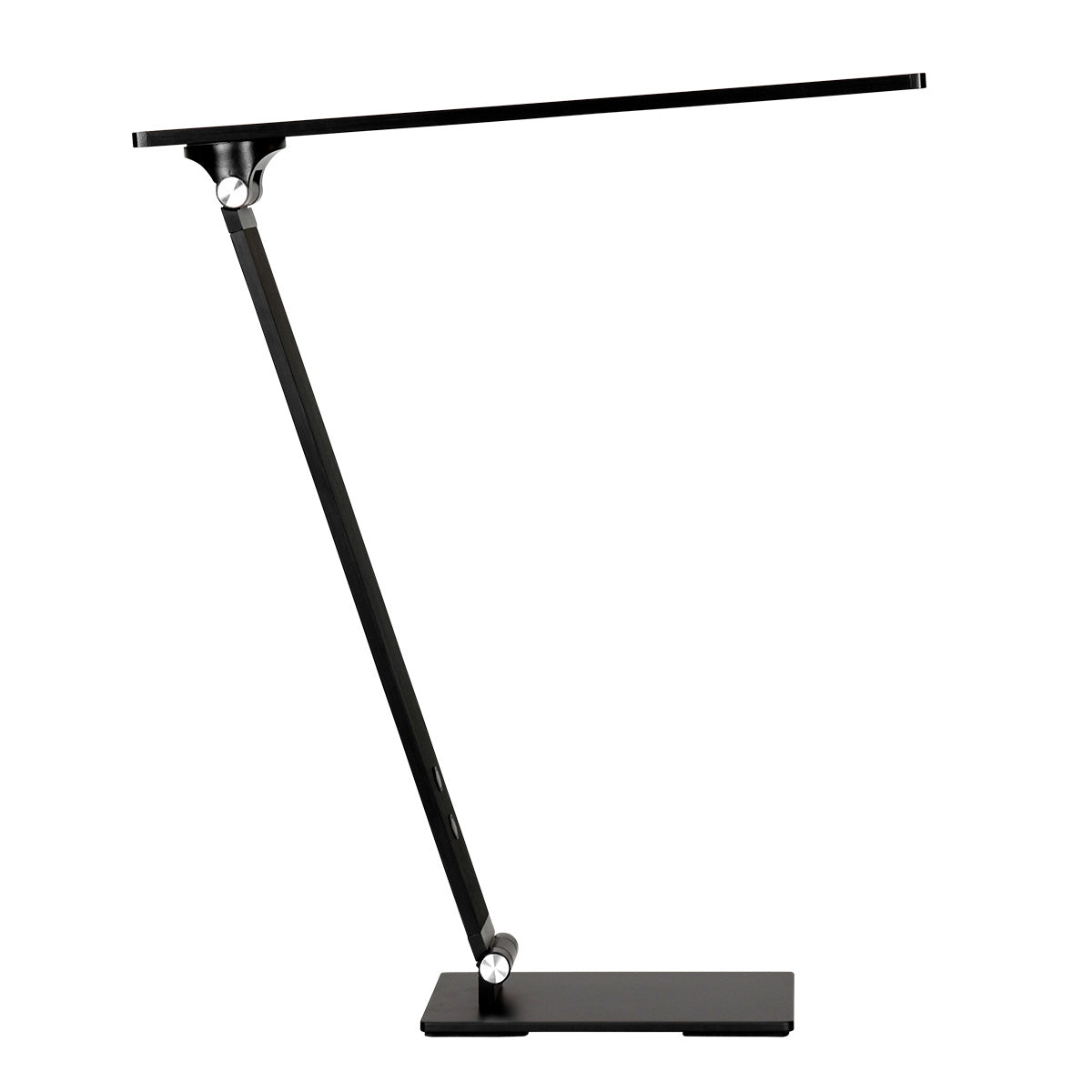 Profil de la lampe inclinée montrant le bras et ses articulations