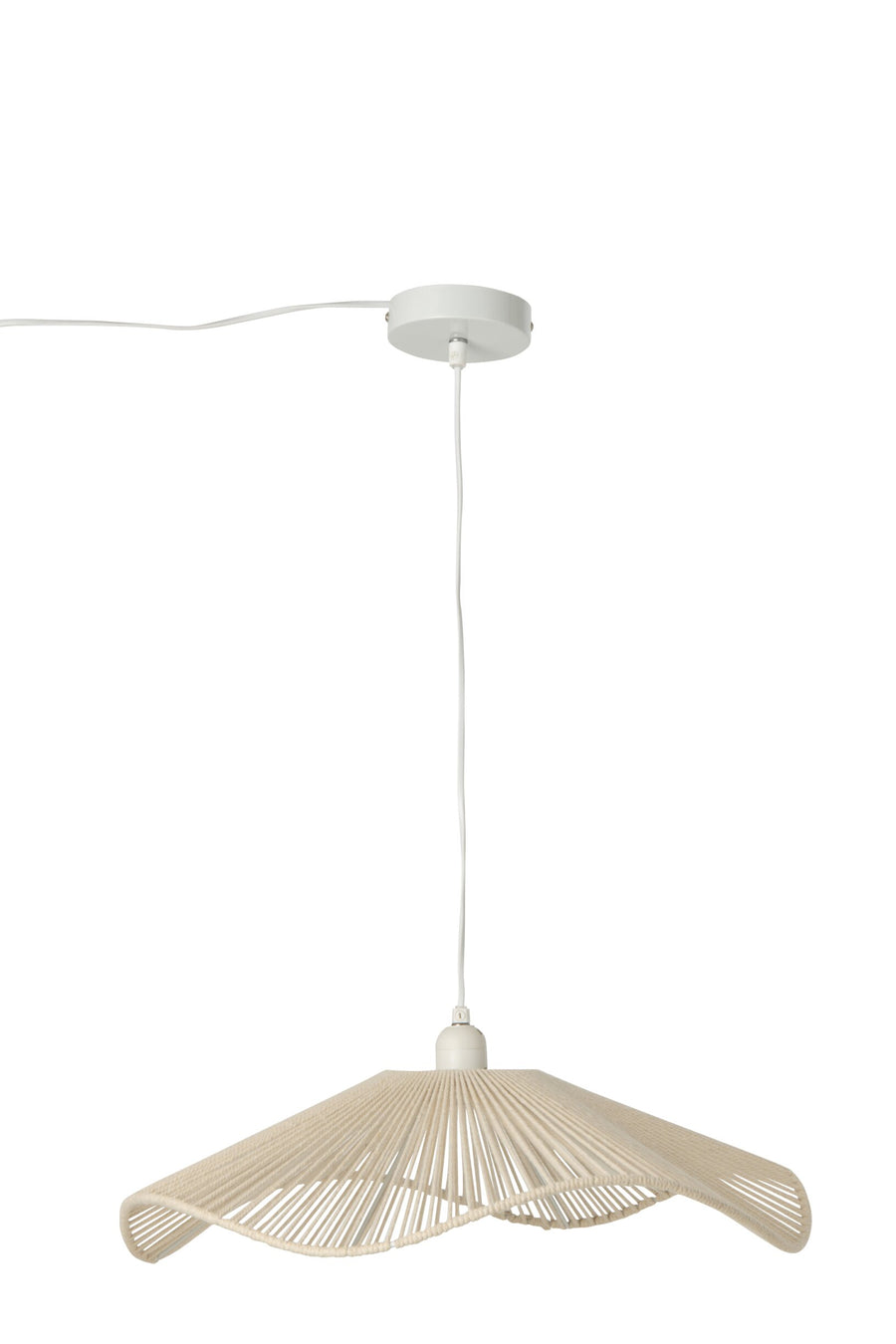 Suspension en corde de lin grège, H 13 cm