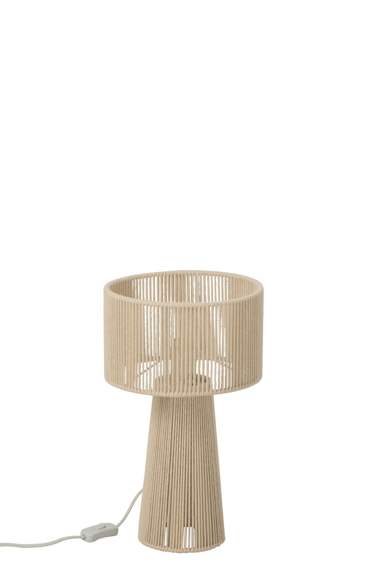 Lampe à poser en corde de papier grège, petit modèle