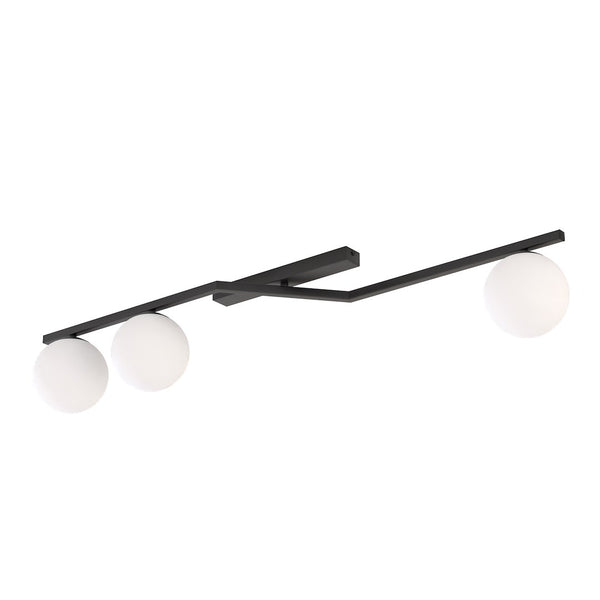 Deckenleuchte Naton, 3-flammig, weiß, Opalglas