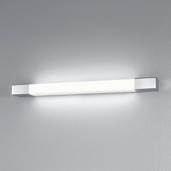 Applique murale LED DLS Supreme en acier, hauteur 4,2 cm, IP44, acier inoxydable poli, 3000 K, 14 W