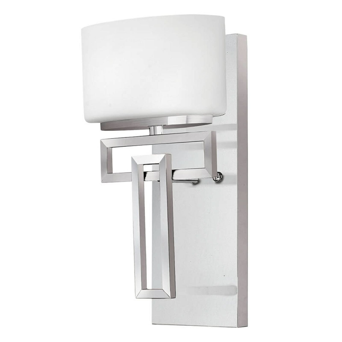 Applique murale Lanza en verre, chrome et blanc, hauteur 30,5 cm, IP44