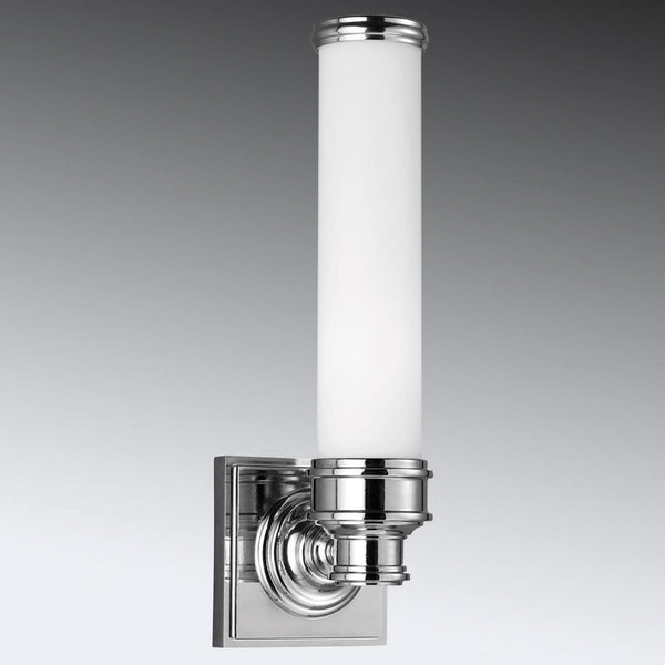 Applique murale Payne en verre, chromé et blanc, hauteur 36,2 cm, IP44