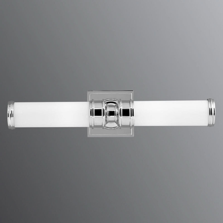Applique murale Payne en verre, chromé et blanc, 2 lumières, hauteur 48,9 cm, IP44