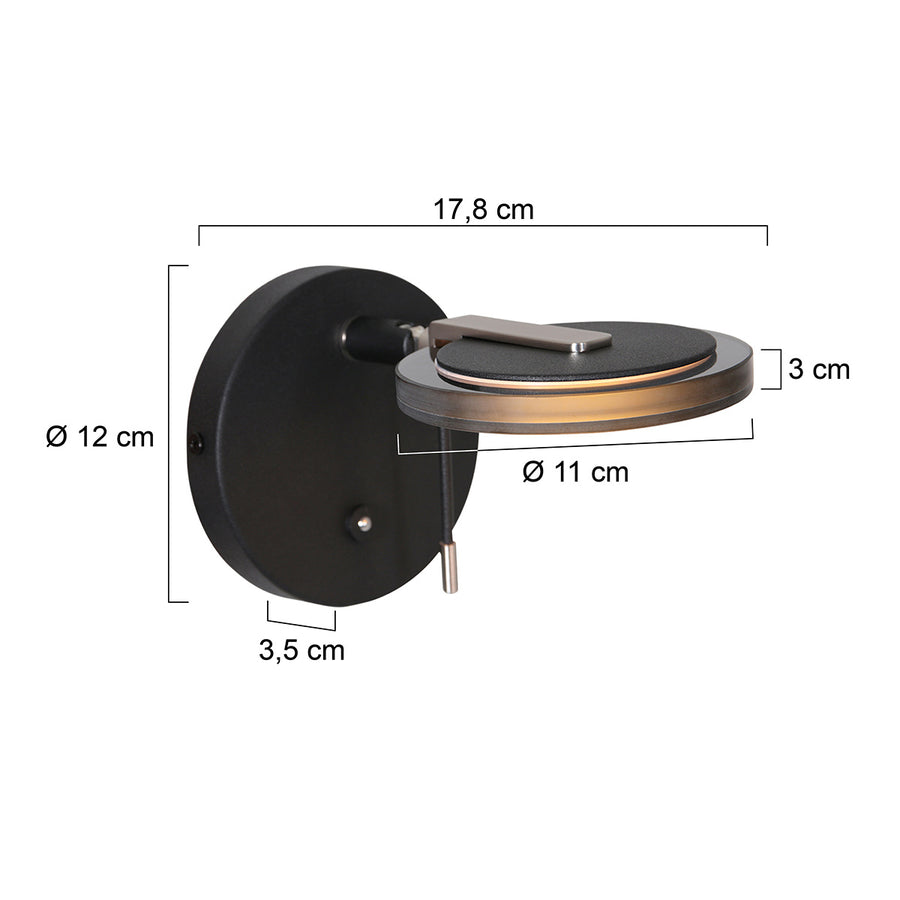 Wandleuchte Turound 3095ZW Schwarz