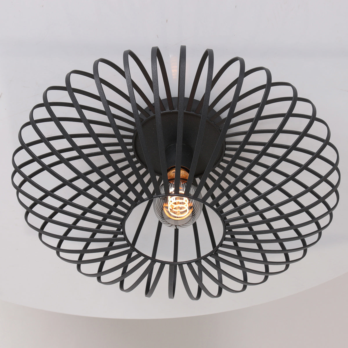Schwarze Deckenleuchte Dunbar 3097ZW Ø40 cm E27-Fassung
