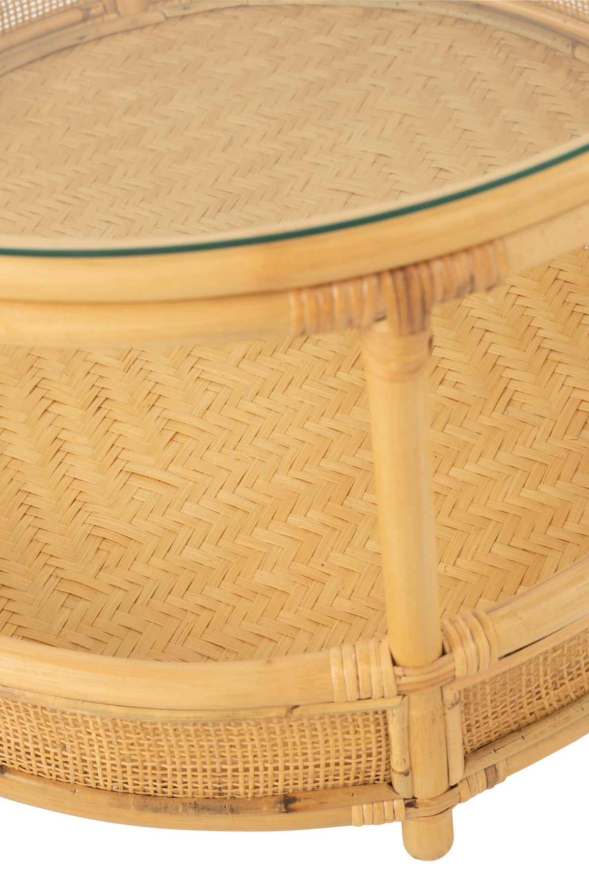 Couchtisch Rattan Glas Natur