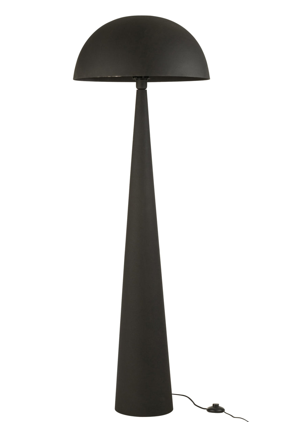 Lampadaire champignon en métal noir mat
