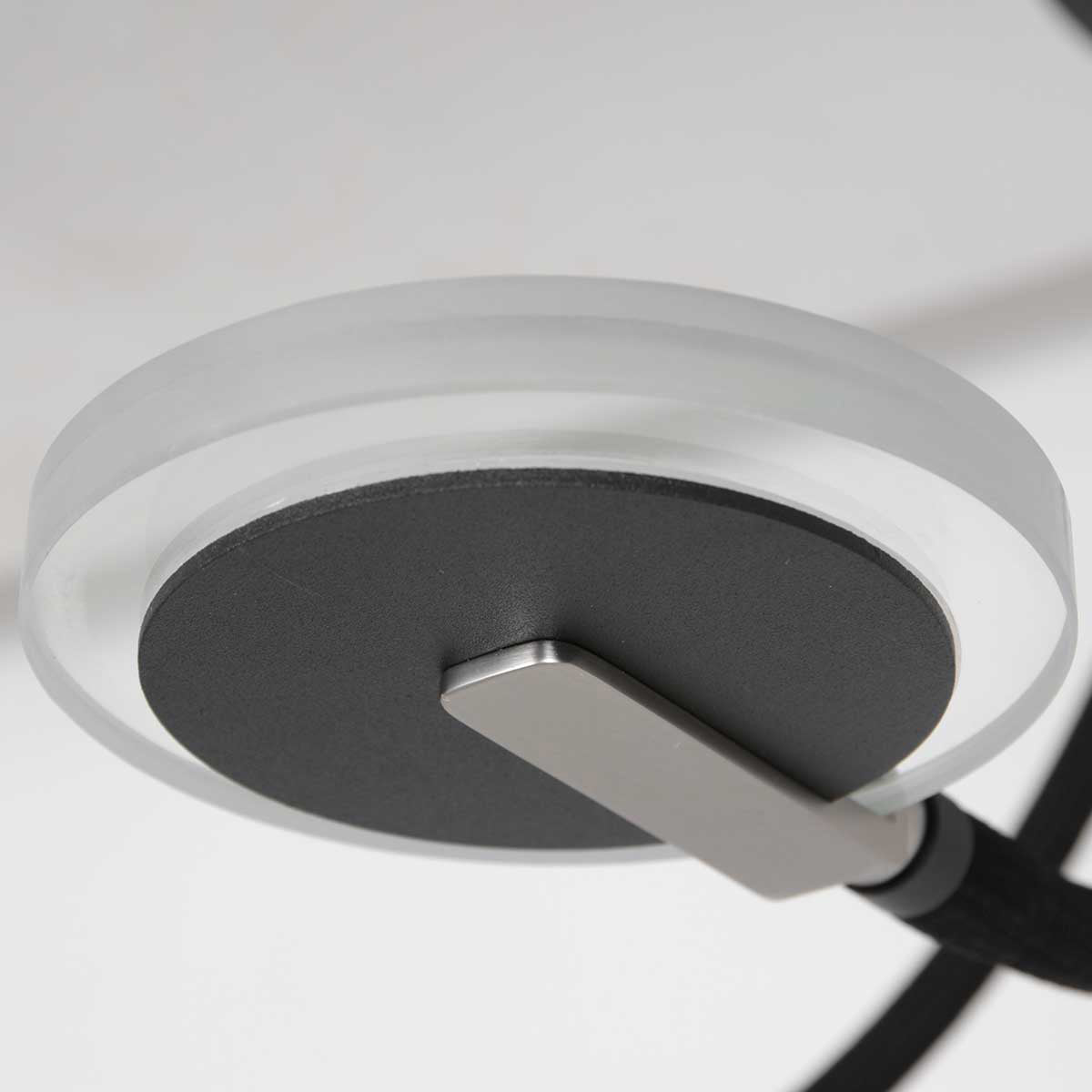 Deckenleuchte Turound 3375ZW – schwarze LED-Glasleuchte