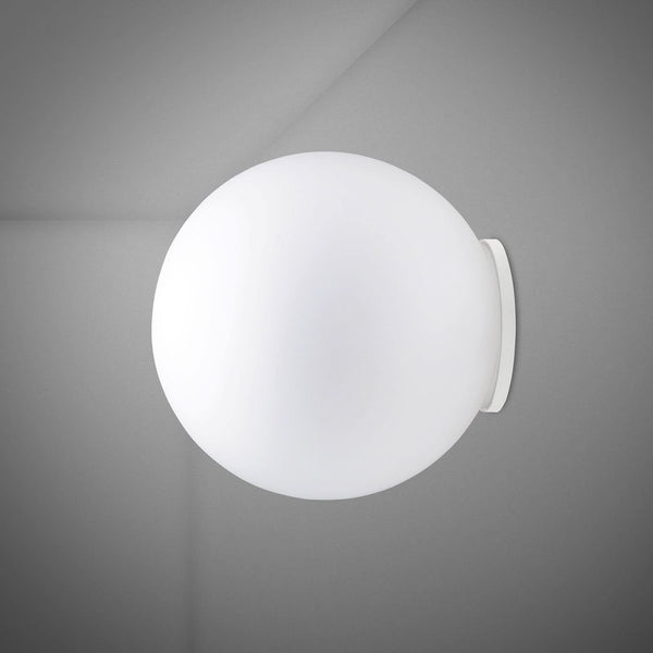 Applique murale Lumi Sfera en verre, blanc, Ø 35 cm