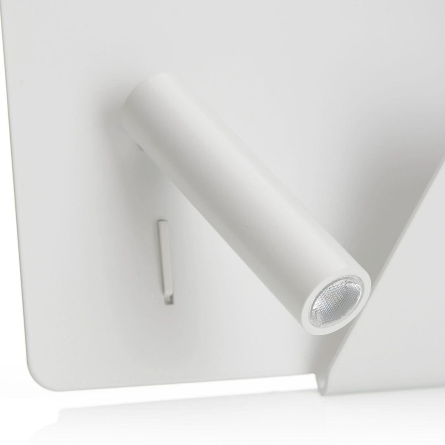 Applique murale LED Suau en métal, blanc, hauteur 15,5 cm
