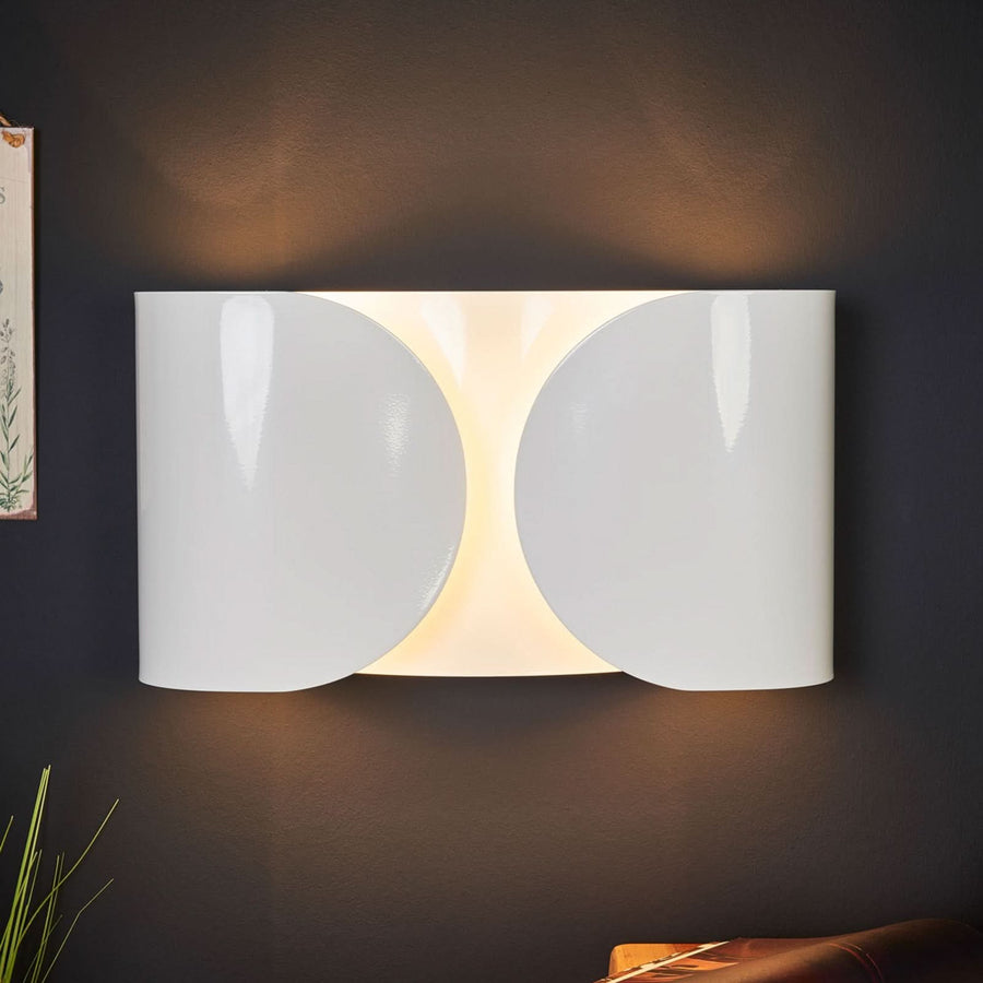 Applique murale Foglio en acier, blanc, 2 lumières, hauteur 21 cm