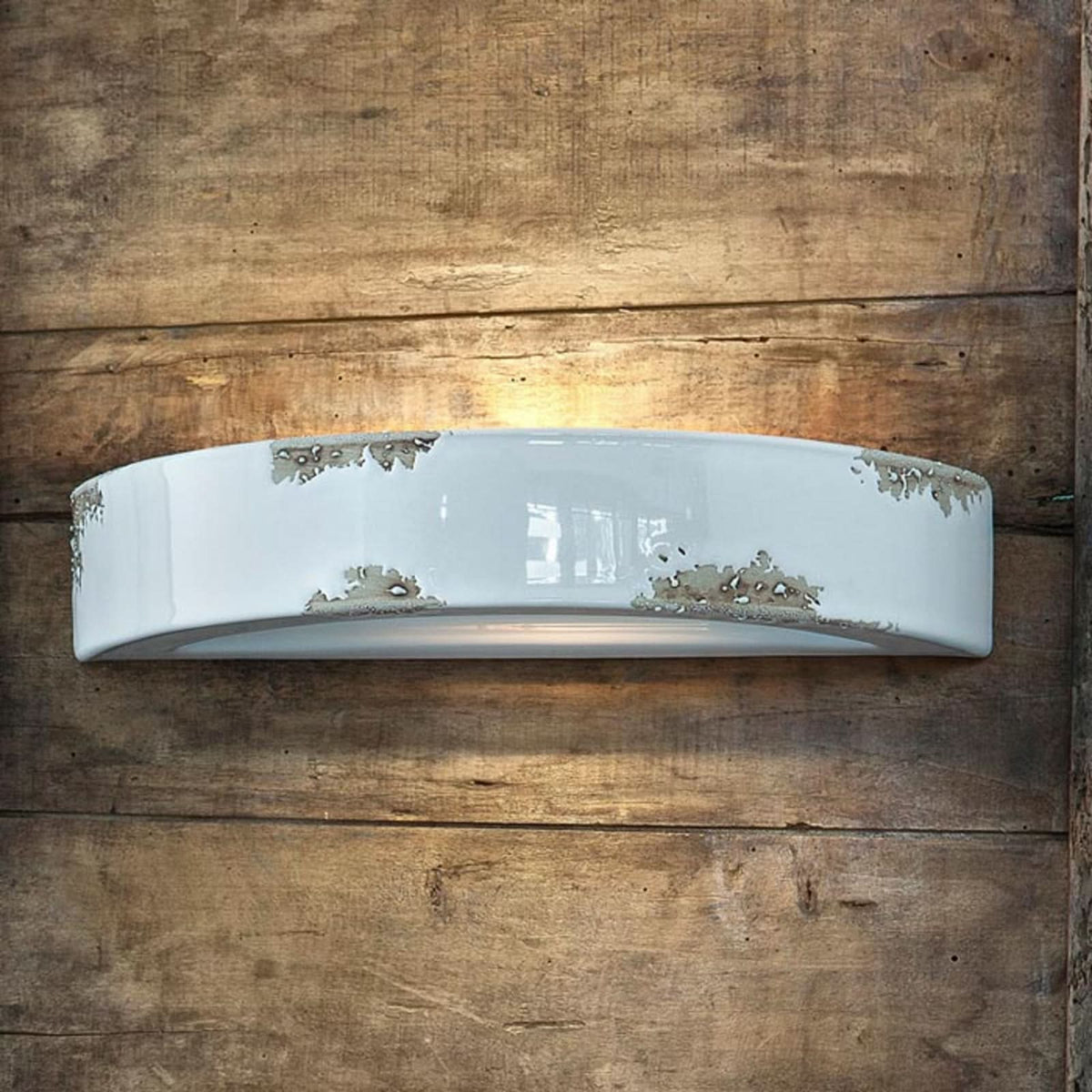 Applique murale C603 en verre, blanc, hauteur 7 cm