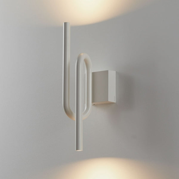 Applique murale LED Tobia en métal, blanc, hauteur 40 cm