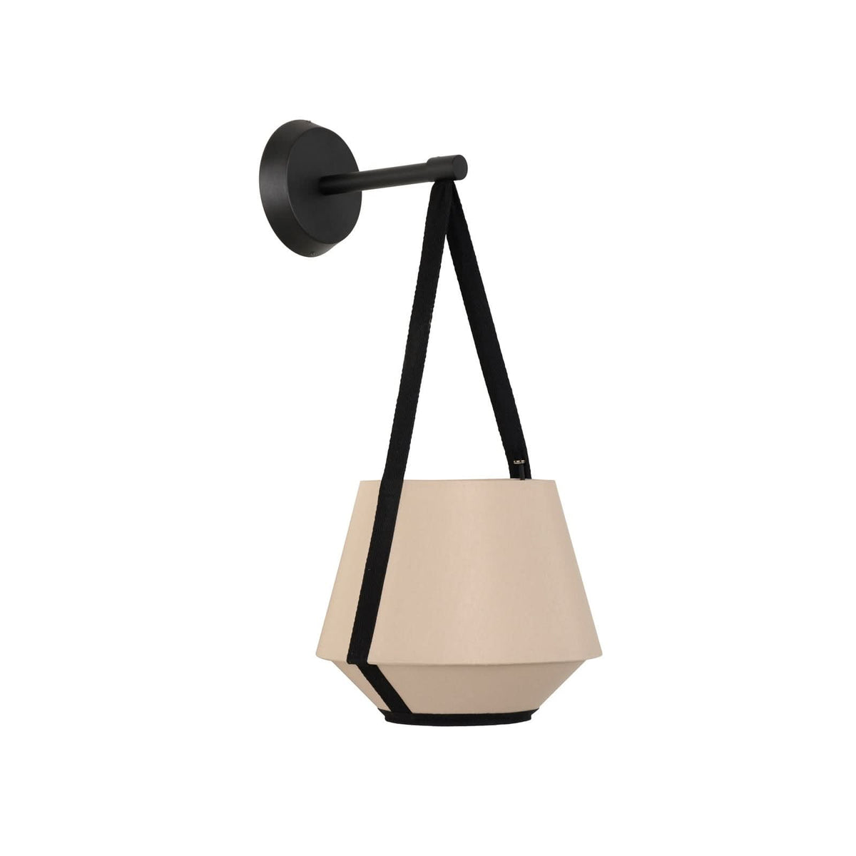 Applique murale Carrie XS en coton, sable, hauteur 47 cm