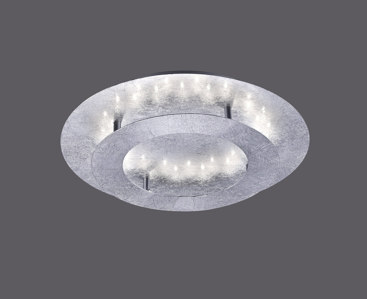 Plafonnier Nevis argenté, L 40 cm