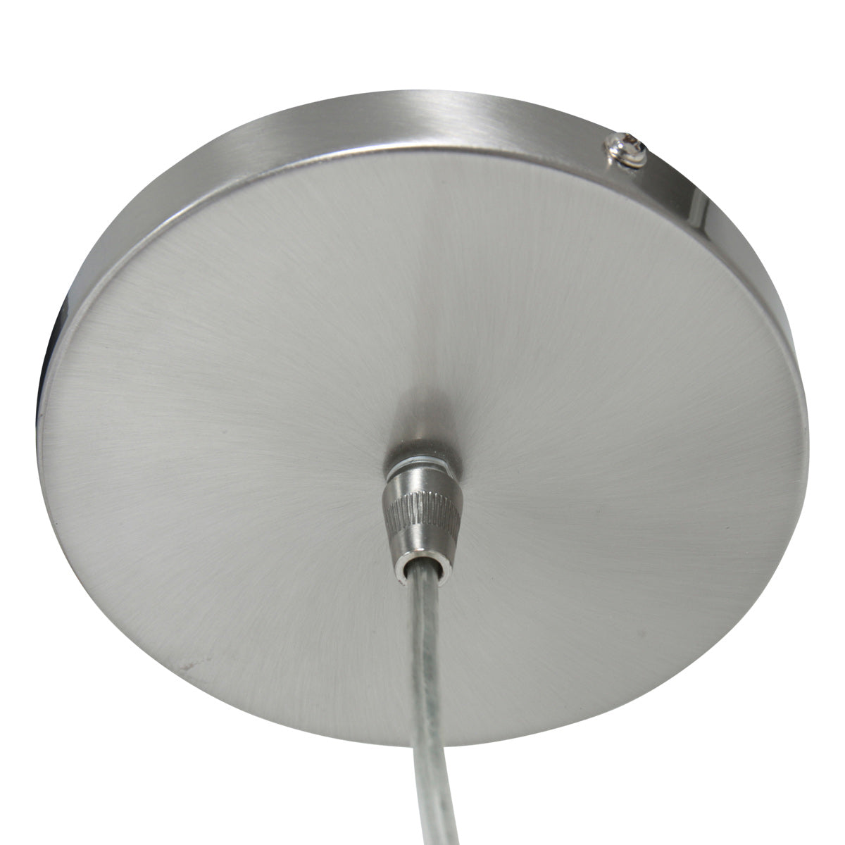 Rosace de plafond acier brossé Ø 10 cm de la suspension