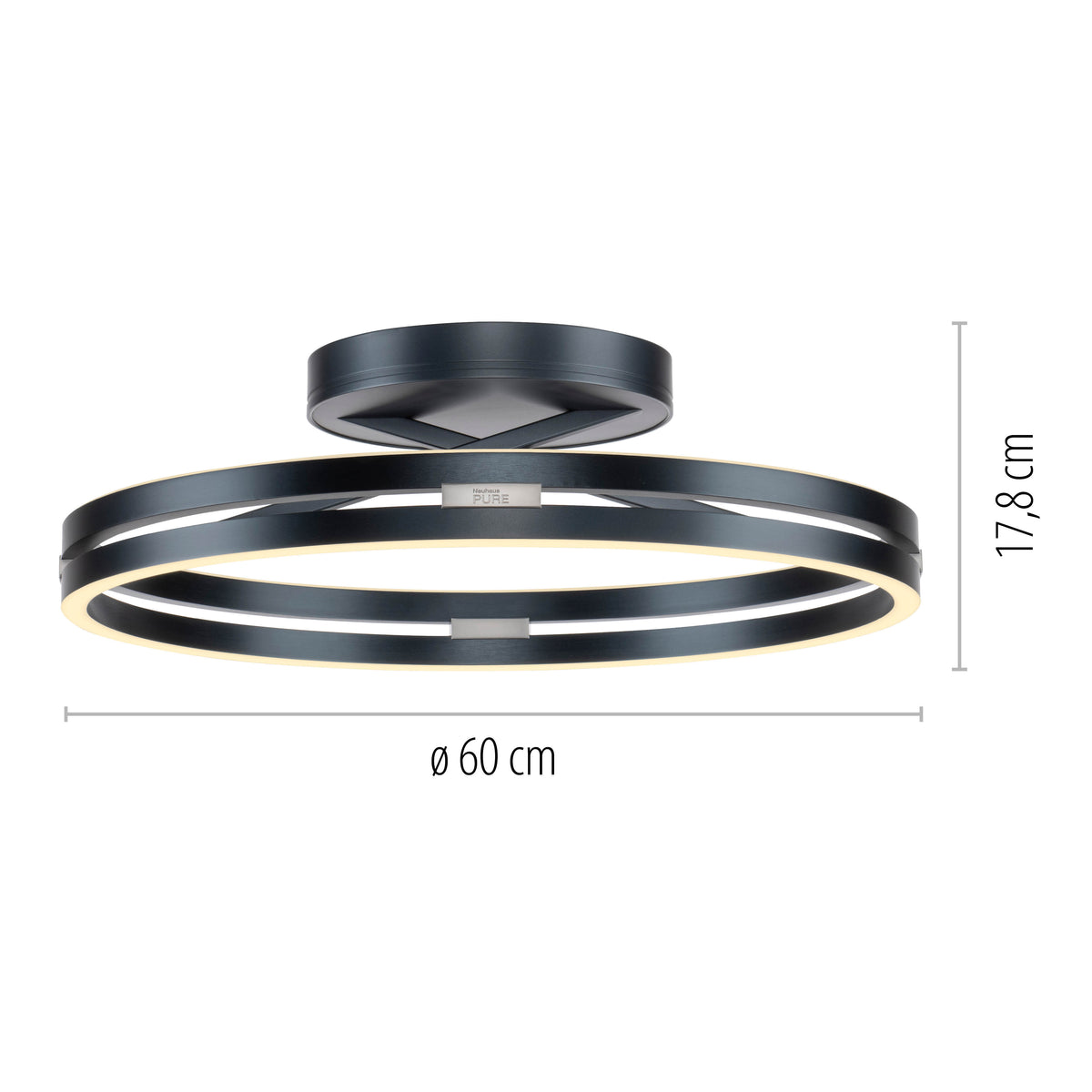 Plafonnier Pure Loop gris