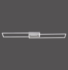 Plafonnier Iven acier, L 110 cm