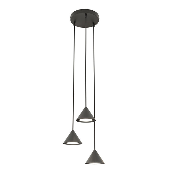 Elit 3-flammige Pendelleuchte schwarz, Premium