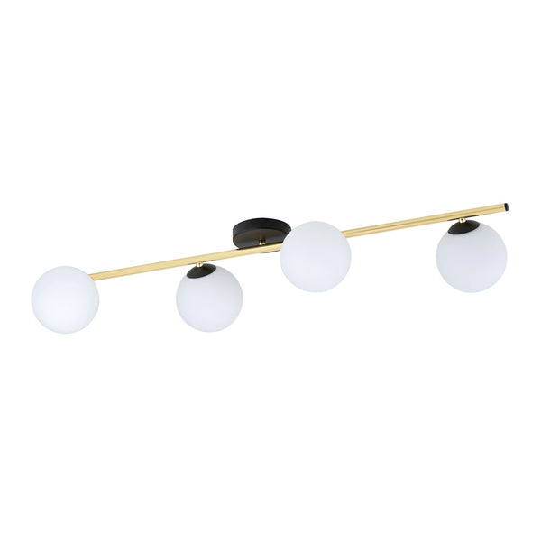 Deckenleuchte Splendi, 4-flammig, schwarz, Opalglas