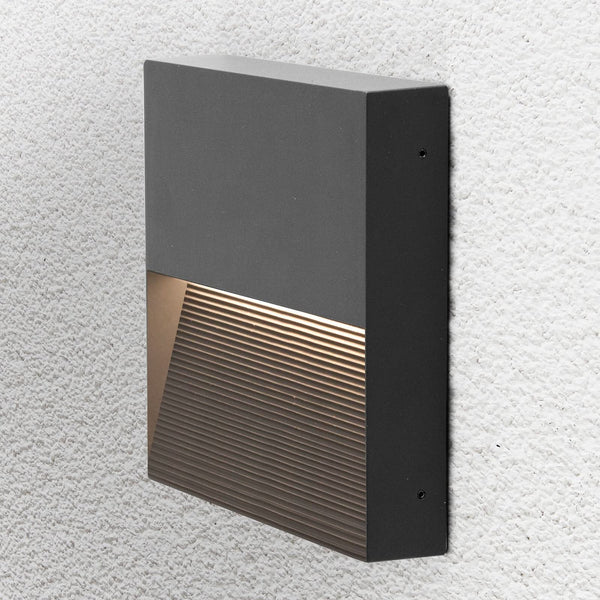 Applique d'extérieur LED Direxus 18x18cm en aluminium, anthracite, hauteur 18 cm, IP65