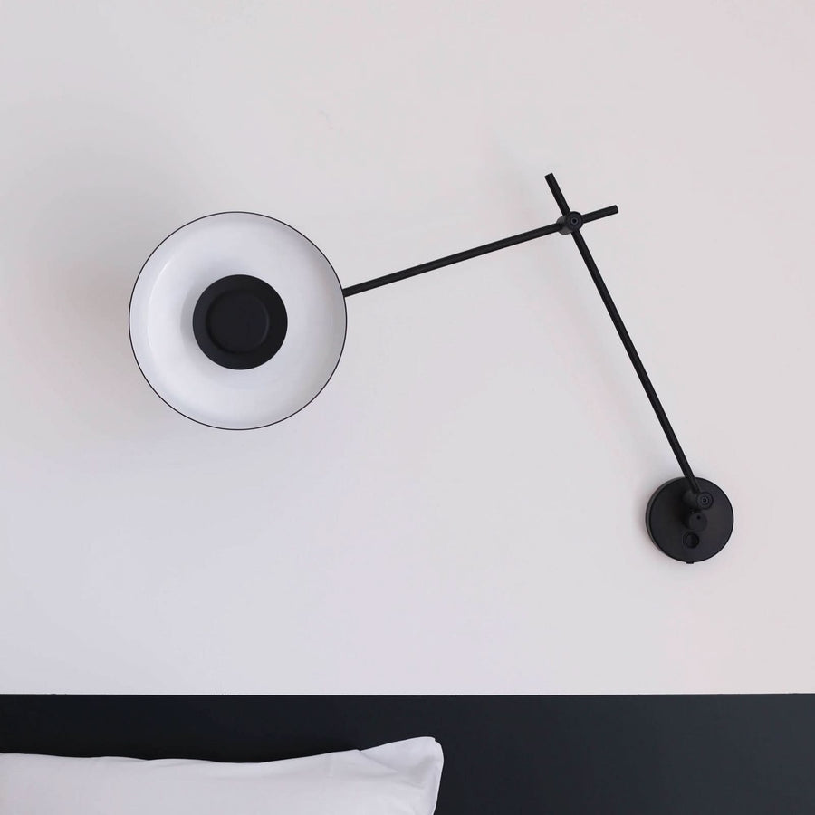 Applique murale Arigato en aluminium, noir, Ø 23 cm, 70 W