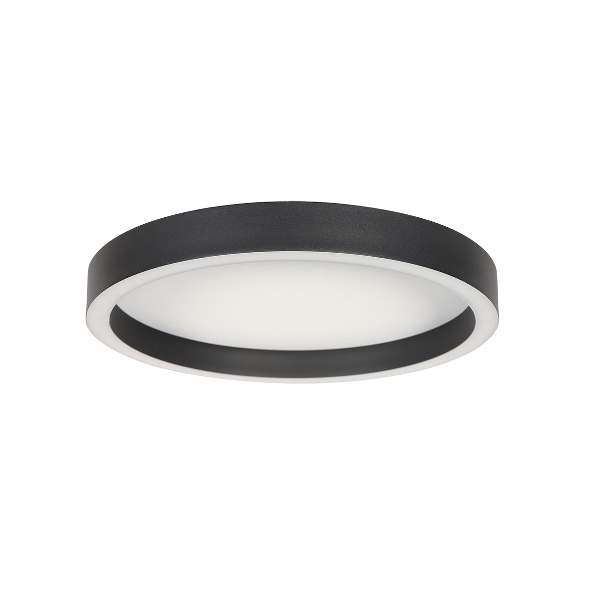 Second angle du même plafonnier, montrant l'épaisseur du bandeau noir mat