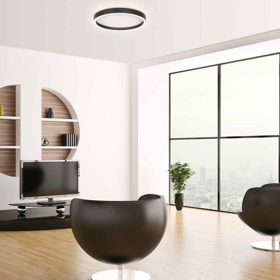 Schwarze Deckenleuchte Ringlux 4135ZW Ø 40 cm 3600 Lumen