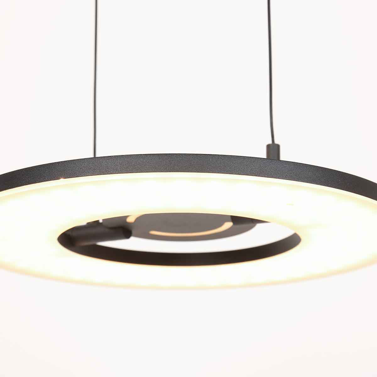 Suspension treuil réglable noire Ø 32 cm, LED 4000 lm — vue 4
