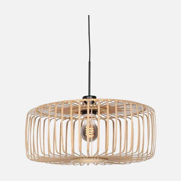 Hängeleuchte aus natürlichem Bambus Ø 50 cm, Trommelschirm E27 | Sparkled Bambou