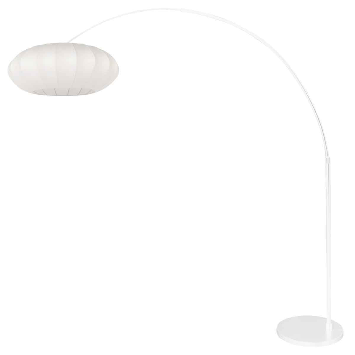Lampadaire présenté inversé, abat-jour à gauche et base ronde visible