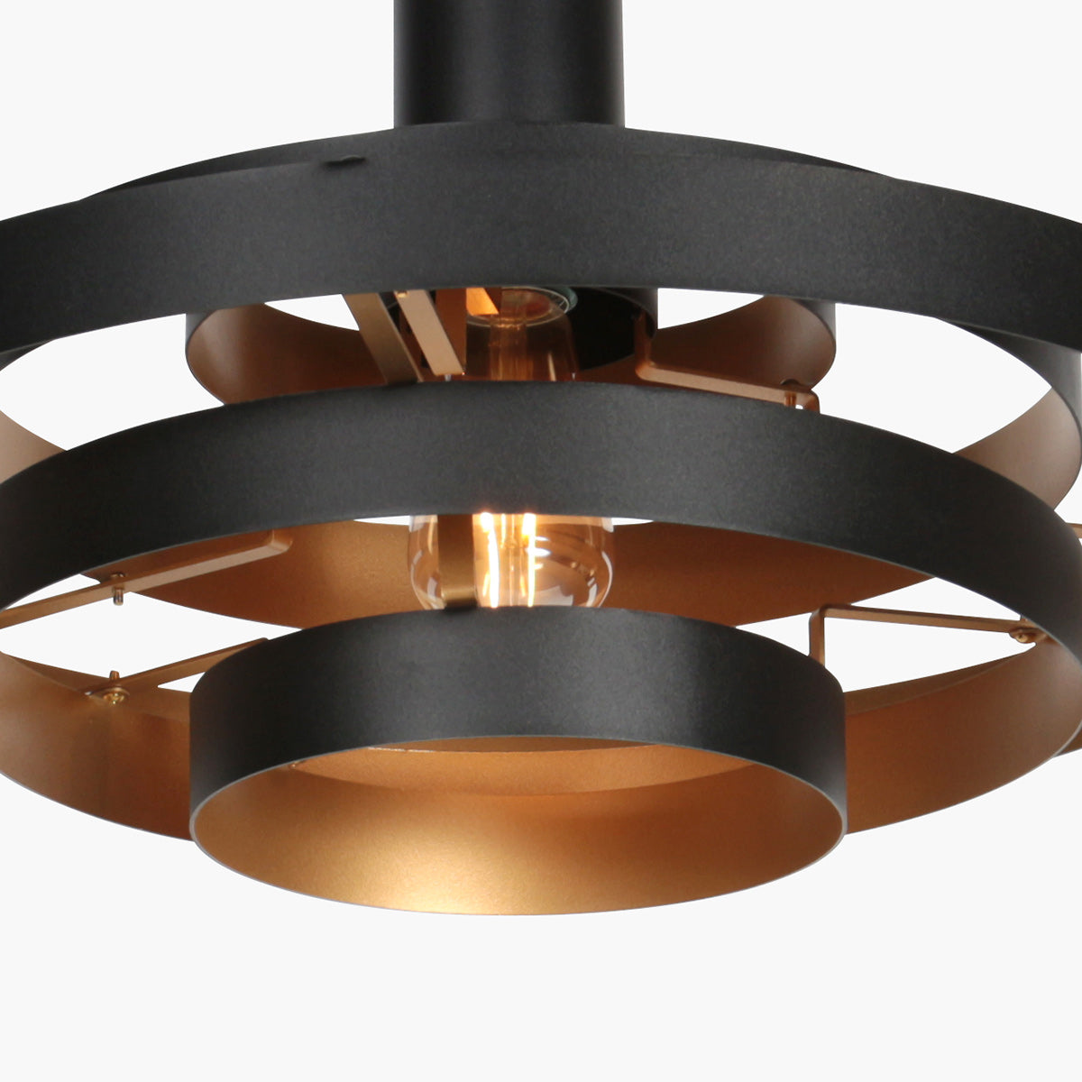 Suspension noire intérieur doré Ø 50 cm, câble textile — vue 11