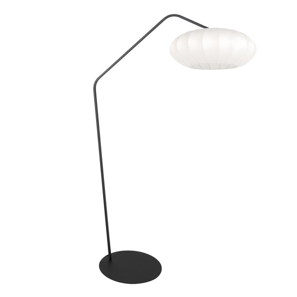 Schwarze Stehlampe Zig-Zag 4249ZW mit weißem Seidenschirm – einzigartiges Design und funktionale Nutzung