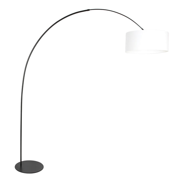 Schwarze Stehlampe Curve 4267ZW mit Lampenschirm aus grobem Leinen – einzigartiges Design und funktionale Nutzung