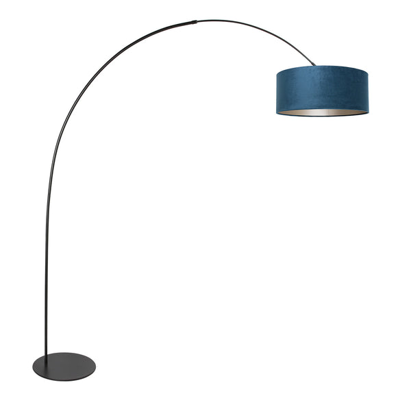 Stehleuchte Curve 4271ZW schwarz mit blauem Samtschirm – einzigartiges Design und funktionale Nutzung