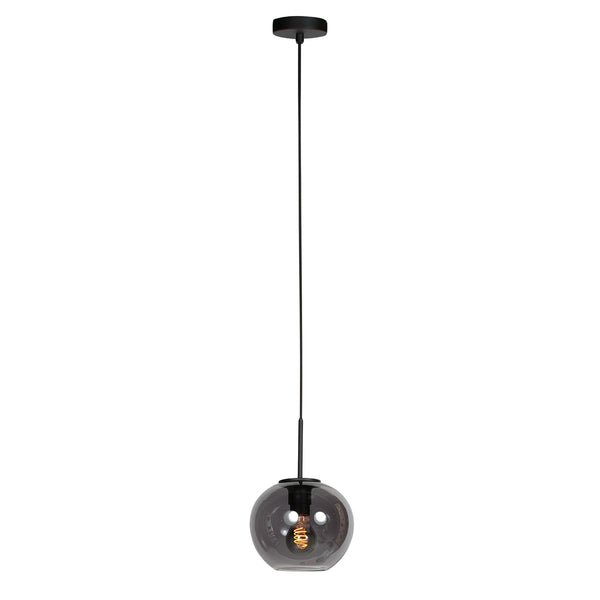 HaloSwap 4291ZW – schwarze Hängeleuchte mit elegantem Rauchglas