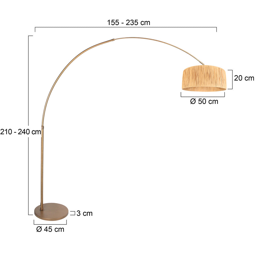 Bogenlampe in Bronzefarbe Sparkled Light 4303BR – elegante Beleuchtung mit Grass-Lampenschirm