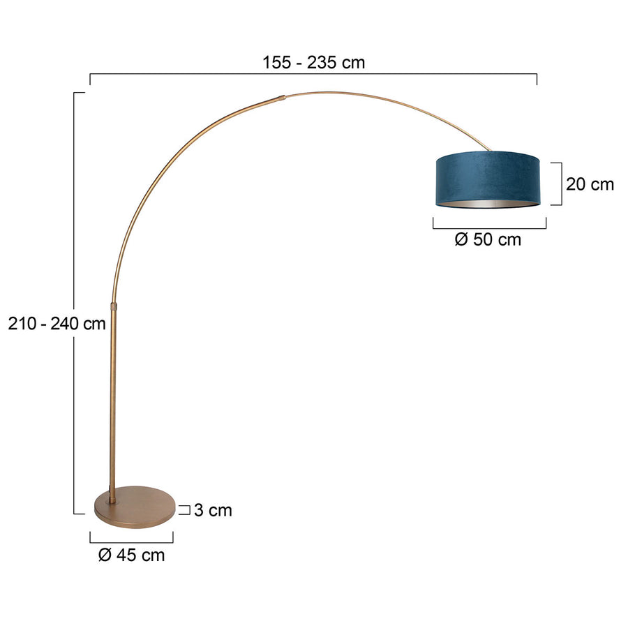 Bogenlampe aus Bronze Sparkled Light 4307BR – Elegante Beleuchtung mit Samtschirm