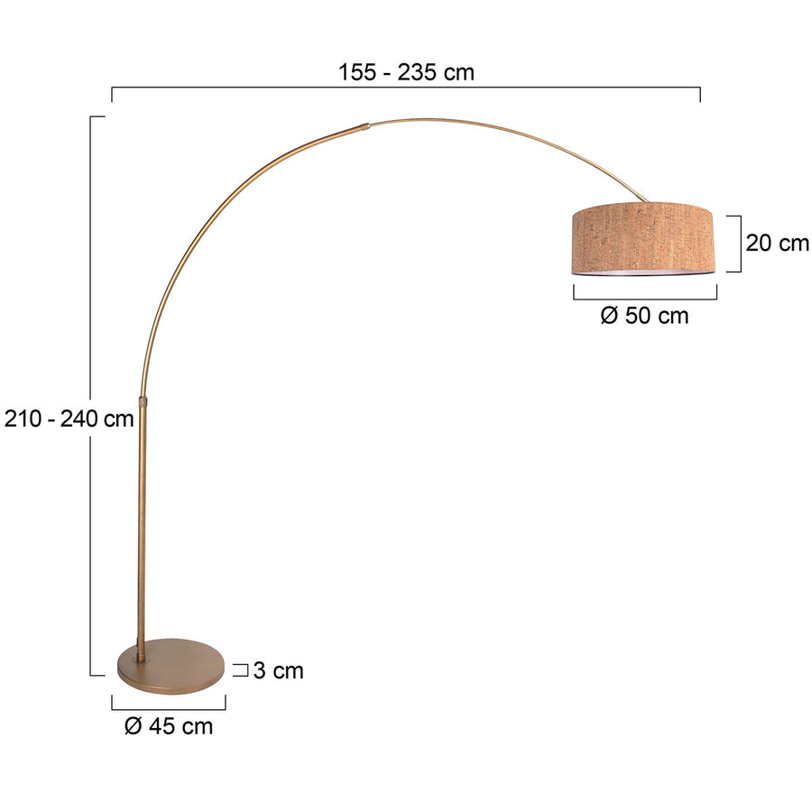 Sparkled Light 4335BR – Bogenstehleuchte in Bronze mit robustem Lampenschirm